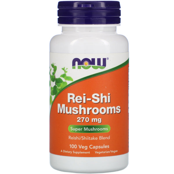 Now Foods, Rei-Shi Mushrooms, 270 mg, 100 Veg Capsules - The Supplement Shop