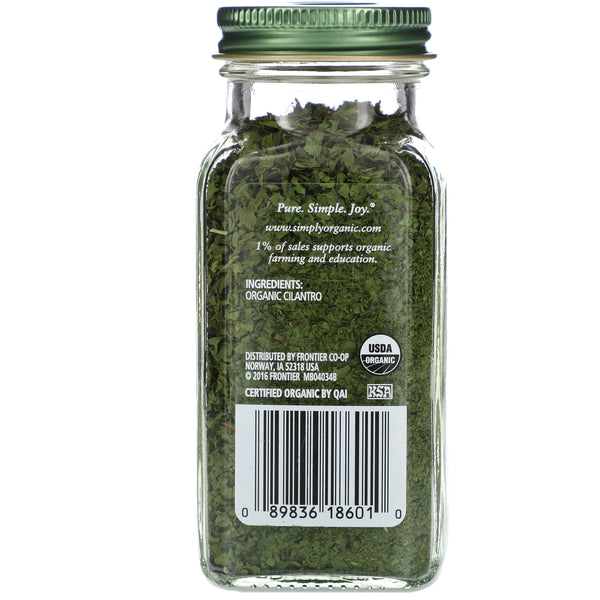 Simply Organic, Cilantro, 0.78 oz (22 g) - The Supplement Shop