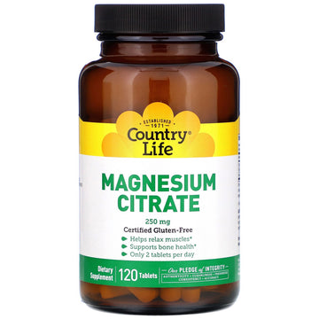 Country Life, Magnesium Citrate, 250 mg, 120 Tablets