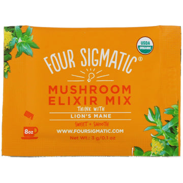 Four Sigmatic, Lion's Mane, Mushroom Elixir Mix, 20 Packets, 0.1 oz (3 g) Each