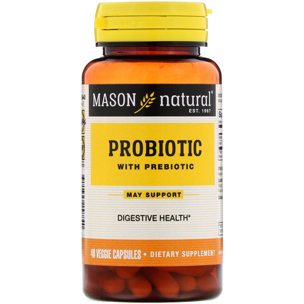 Mason Natural, Probiotic with Prebiotic, 40 Veggie Capsules - The Supplement Shop