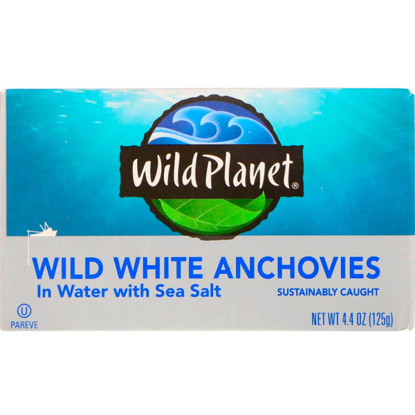 Wild Planet, Wild White Anchovies in Water With Sea Salt, 4.4 oz (125 g) - The Supplement Shop