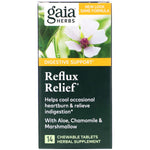 Gaia Herbs, Reflux Relief, 14 Chewable Tablets - The Supplement Shop
