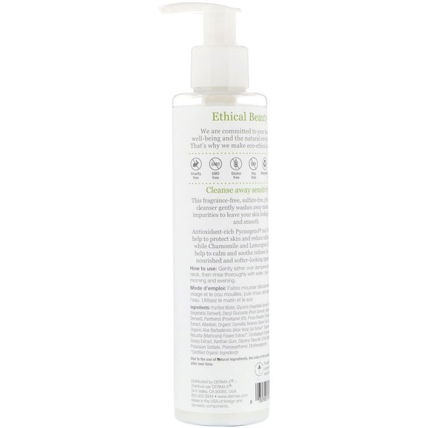 Derma E, Sensitive Skin Cleanser, 6 fl oz (175 ml) - The Supplement Shop