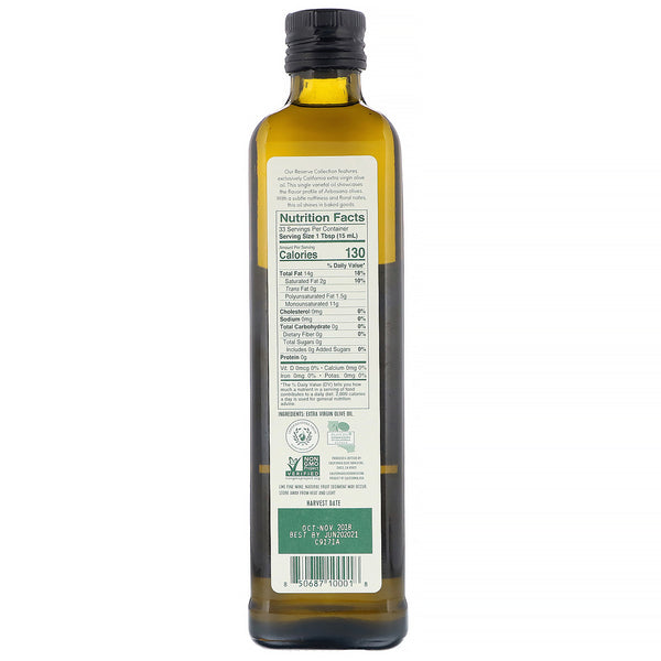 California Olive Ranch, Extra Virgin Olive Oil, Arbosana, 16.9 fl oz (500 ml) - The Supplement Shop