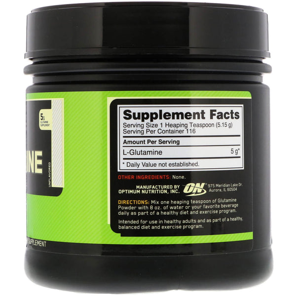 Optimum Nutrition, Glutamine Powder, Unflavored, 1.32 lb (600 g) - The Supplement Shop