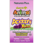 Nature's Plus, Source of Life Animal Parade, AcidophiKidz, Children's Chewable, Natural Berry, 90 Animal-Shaped Tablets - The Supplement Shop