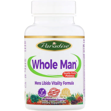 Paradise Herbs, Whole-Man, Mens Libido  Vitality Formula, 60 Vegetarian Capsules