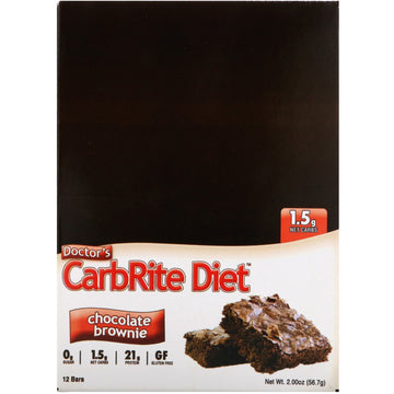 Universal Nutrition, Doctor's CarbRite Diet, Chocolate Brownie, 12 Bars, 2.00 oz (56.7 g) Each
