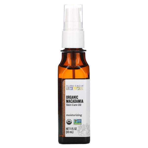 Aura Cacia, Skin Care Oil, Organic Macadamia, 1 fl oz (30 ml) - The Supplement Shop