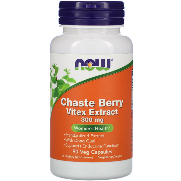 Now Foods, Chaste Berry Vitex Extract, 300 mg, 90 Veg Capsules - The Supplement Shop