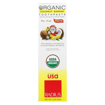 RADIUS, Organic Toothpaste, For Kids, 6 Months+, Coconut Banana, 3 oz (85 g)