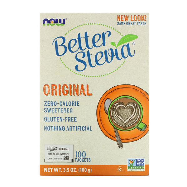 Now Foods, Better Stevia, Zero-Calorie Sweetener, Original, 100 Packets, 3.5 oz (100 g) - The Supplement Shop