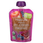Happy Family Organics, Happy Kid, Organic Apple, Blueberry & Pomegranate, 4 Pouches, 3.17 oz (90 g) Each - The Supplement Shop
