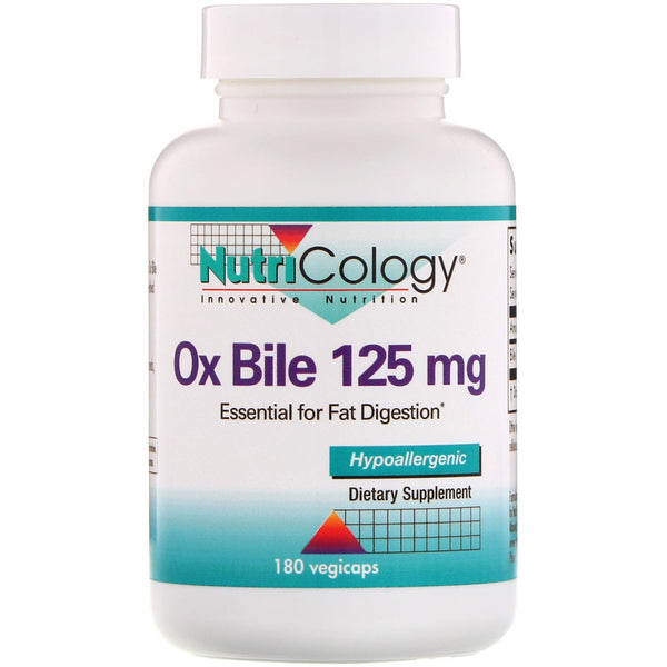 Nutricology, Ox Bile, 125 mg, 180 Vegicaps - The Supplement Shop