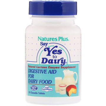 Nature's Plus, Say Yes to Dairy, Digestive Aid For Dairy Food, 50 Chewable Tablets