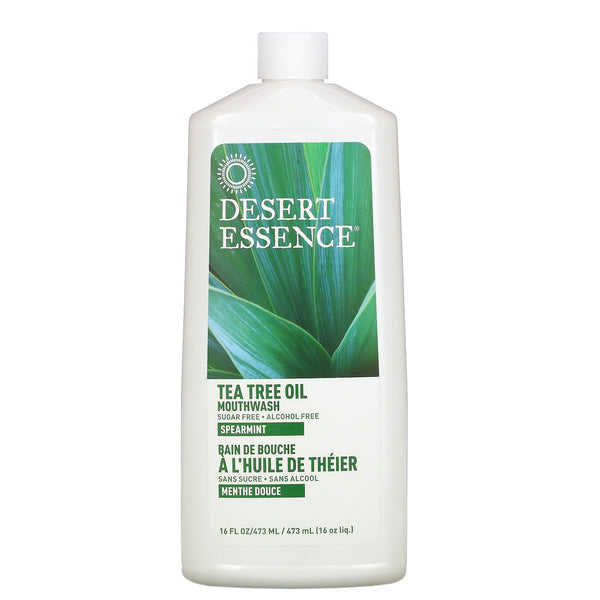 Desert Essence, Tea Tree Oil Mouthwash, Spearmint, 16 fl oz (473 ml) - The Supplement Shop