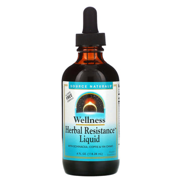 Source Naturals, Wellness, Herbal Resistance Liquid with Echinacea, Coptis & Yin Chiao, Alcohol Free, 4 fl oz (118.28 ml)