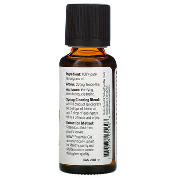 NOW Foods, Essential Oils, Lemongrass, 1 fl oz (30 ml)