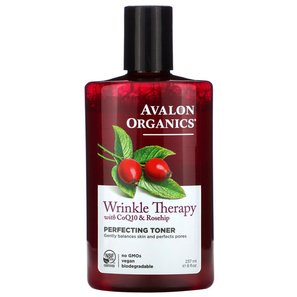 Avalon Organics, Wrinkle Therapy, With CoQ10 & Rosehip, Perfecting Toner, 8 fl oz (237 ml) - The Supplement Shop