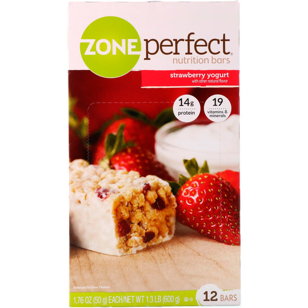 ZonePerfect, Nutrition Bars, Strawberry Yogurt, 12 Bars, 1.76 oz (50 g) Each - The Supplement Shop