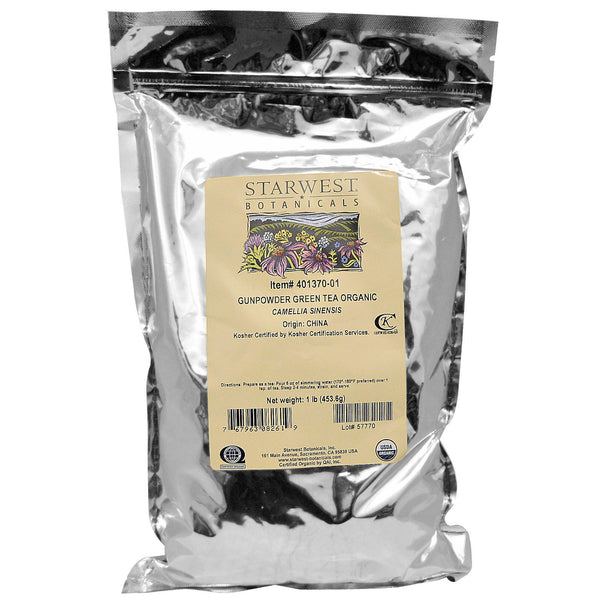 Starwest Botanicals, Organic Gunpowder Green Tea, 1 lb (453.6 g) - The Supplement Shop