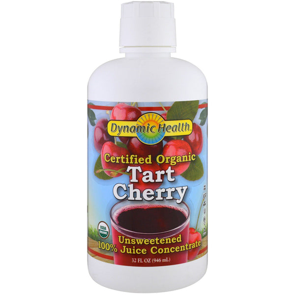 Dynamic Health Laboratories, Certified Organic Tart Cherry, 100% Juice Concentrate, Unsweetened, 32 fl oz (946 ml) - The Supplement Shop