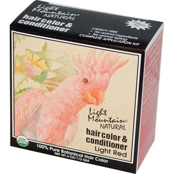 Light Mountain, Organic Natural Hair Color & Conditioner, Light Red, 4 oz (113g)