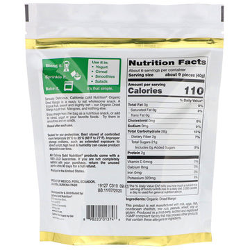 California Gold Nutrition, Organic Mango, Ready to Eat Dried Slices, 8 oz (227 g)