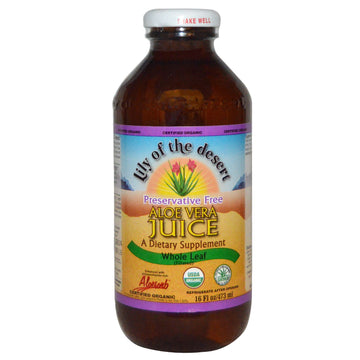 Lily of the Desert, Organic, Aloe Vera Juice, Whole Leaf, 16 fl oz (473 ml)
