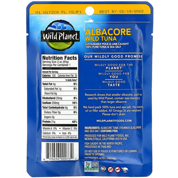 Wild Planet, Albacore Wild Tuna, 3 oz (85 g) - The Supplement Shop