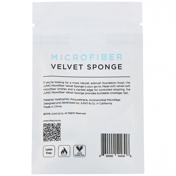 Juno & Co., Microfiber Sponge, Velvet, 1 Count - The Supplement Shop