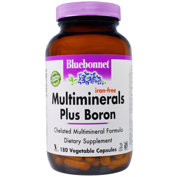 Bluebonnet Nutrition, Multiminerals Plus Boron, Iron-Free, 180 Vegetable Capsules