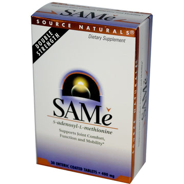 Source Naturals,  SAM-e (S-Adenosyl-L-Methionine), 400 mg, 30 Enteric Coated Tablets