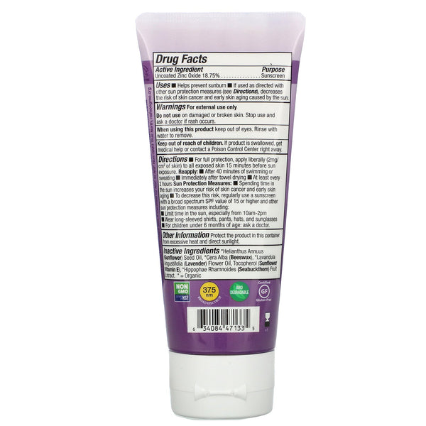 Badger Company, Natural Mineral Sunscreen Cream, SPF 30, Lavender, 2.9 fl oz (87 ml) - The Supplement Shop