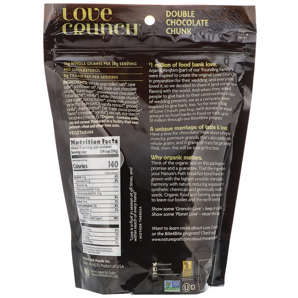 Nature's Path, Love Crunch, Double Chocolate Chunk, 11.5 oz (325 g) - The Supplement Shop