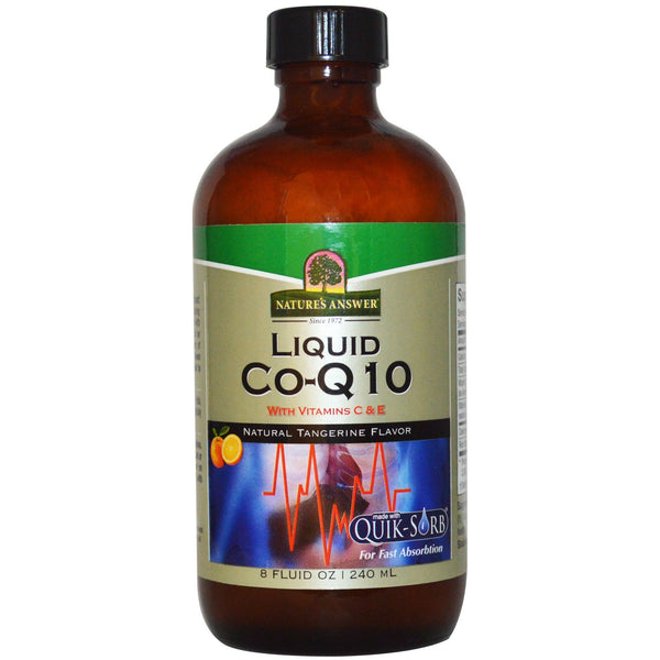 Nature's Answer, Liquid Co-Q10 with Vitamins C & E, Natural Tangerine Flavor, 8 fl oz (240 ml) - The Supplement Shop
