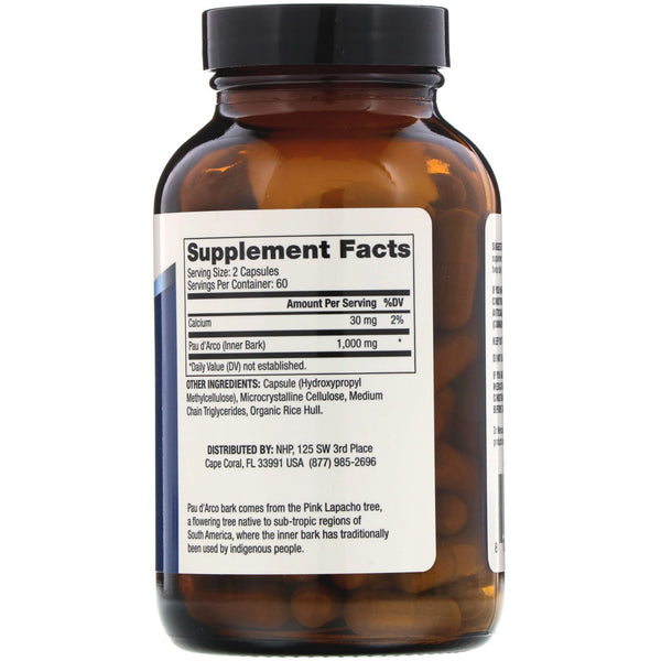Dr. Mercola, Pau D'Arco, 1,000 mg, 120 Capsules - The Supplement Shop