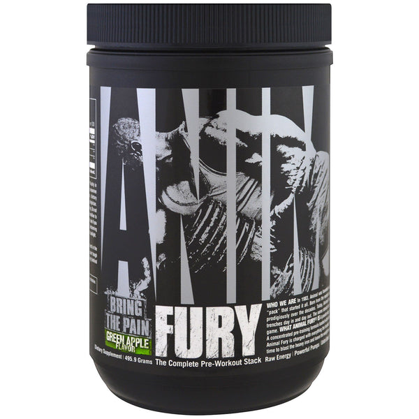 Universal Nutrition, Animal Fury, Green Apple, 495.9 g - The Supplement Shop