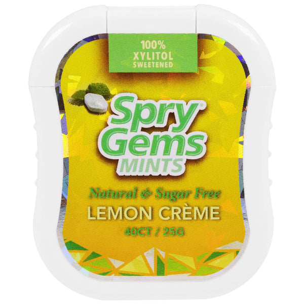 Xlear, Spry Gems, Mints, Lemon Creme, 40 Count, 25 g - The Supplement Shop