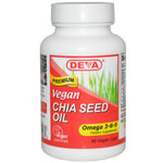 Deva, Vegan, Chia Seed Oil, Omega 3-6-9, 90 Vegan Caps - The Supplement Shop