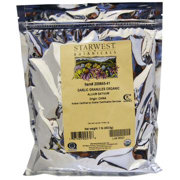 Starwest Botanicals, Organic Garlic Granules, 1 lb (453.6 g)
