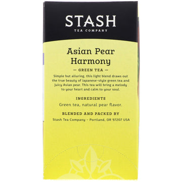 Stash Tea, Green Tea, Asian Pear Harmony, 18 Tea Bags, 1.1 oz (34 g)