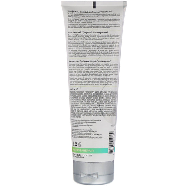 DevaCurl, Deep Sea Repair, Seaweed Strengthening Mask, 8 fl oz (236.6 ml) - The Supplement Shop