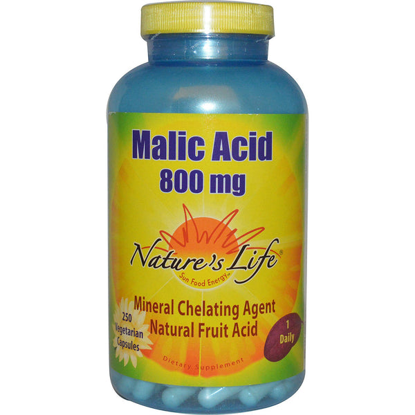 Nature's Life, Malic Acid, 800 mg, 250 Veggie Caps - The Supplement Shop