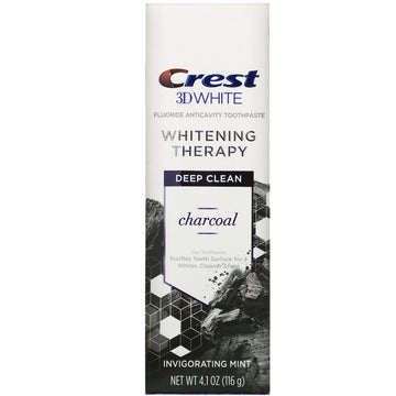 Crest, 3D White, Whitening Therapy, Fluoride Anticavity Toothpaste, Charcoal, Invigorating Mint, 4.1 oz (116 g)