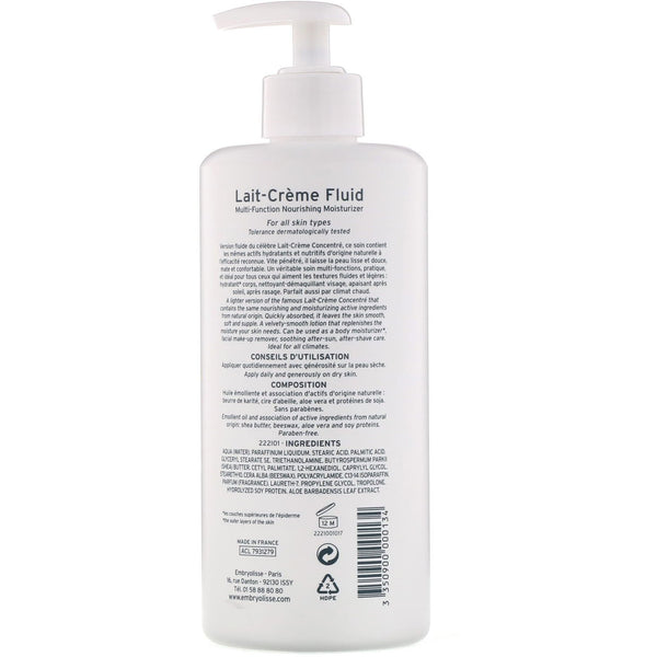 Embryolisse, Lait-Creme Fluide, Multi-Function Nourishing Moisturizer, 16.90 fl oz (500 ml) - The Supplement Shop