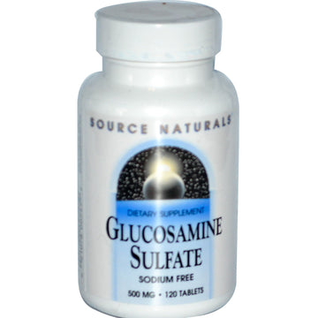 Source Naturals, Glucosamine Sulfate, Sodium Free, 500 mg, 120 Tablets