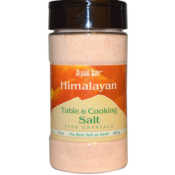 Aloha Bay, Himalayan Table & Cooking Salt, Fine Crystals, 15 oz (425 g) - The Supplement Shop