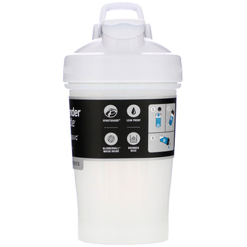 Blender Bottle, Classic With Loop, White, 20 oz